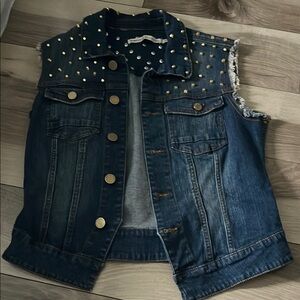 Romeo & Juliet Couture Studded Denim Vest